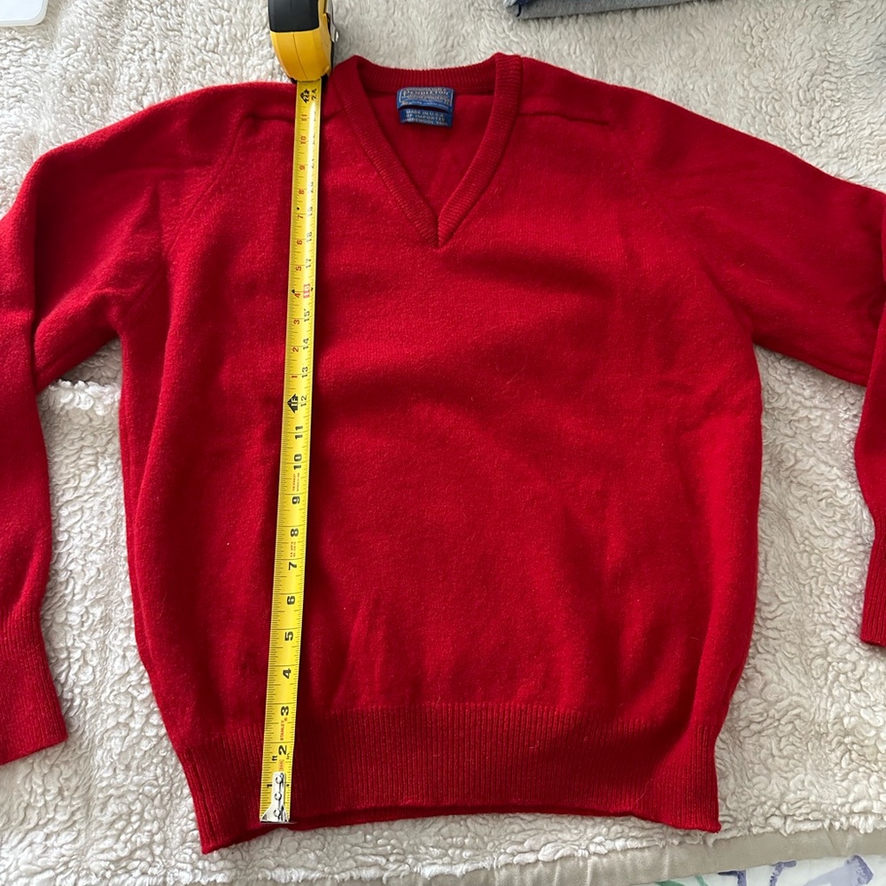 Pendleton Bright Red V-Neck Sweater - image 5
